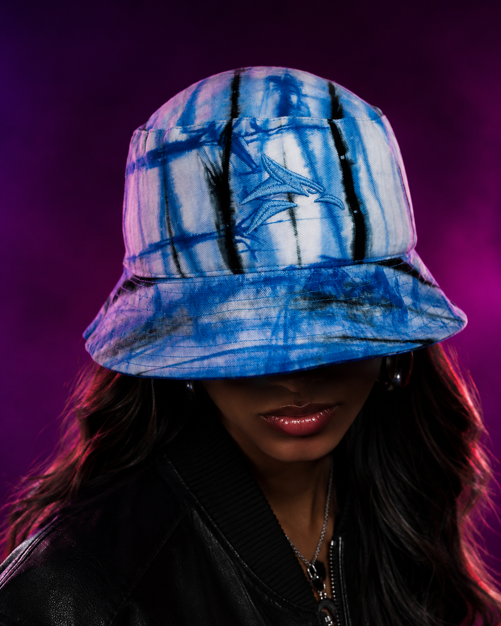 Blue Tie-Dye Bucket Hat