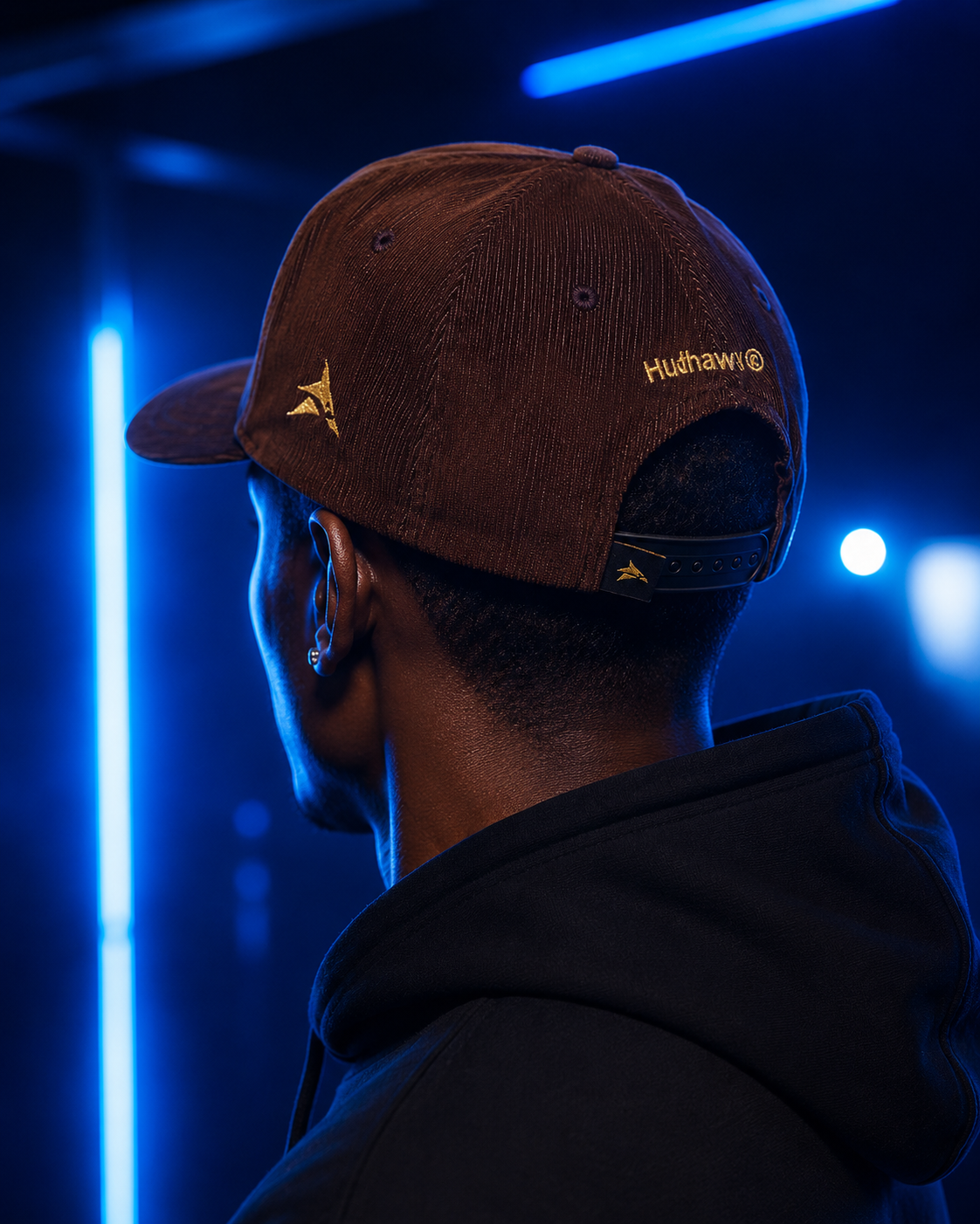 Hawk Emblem Corduroy Cap