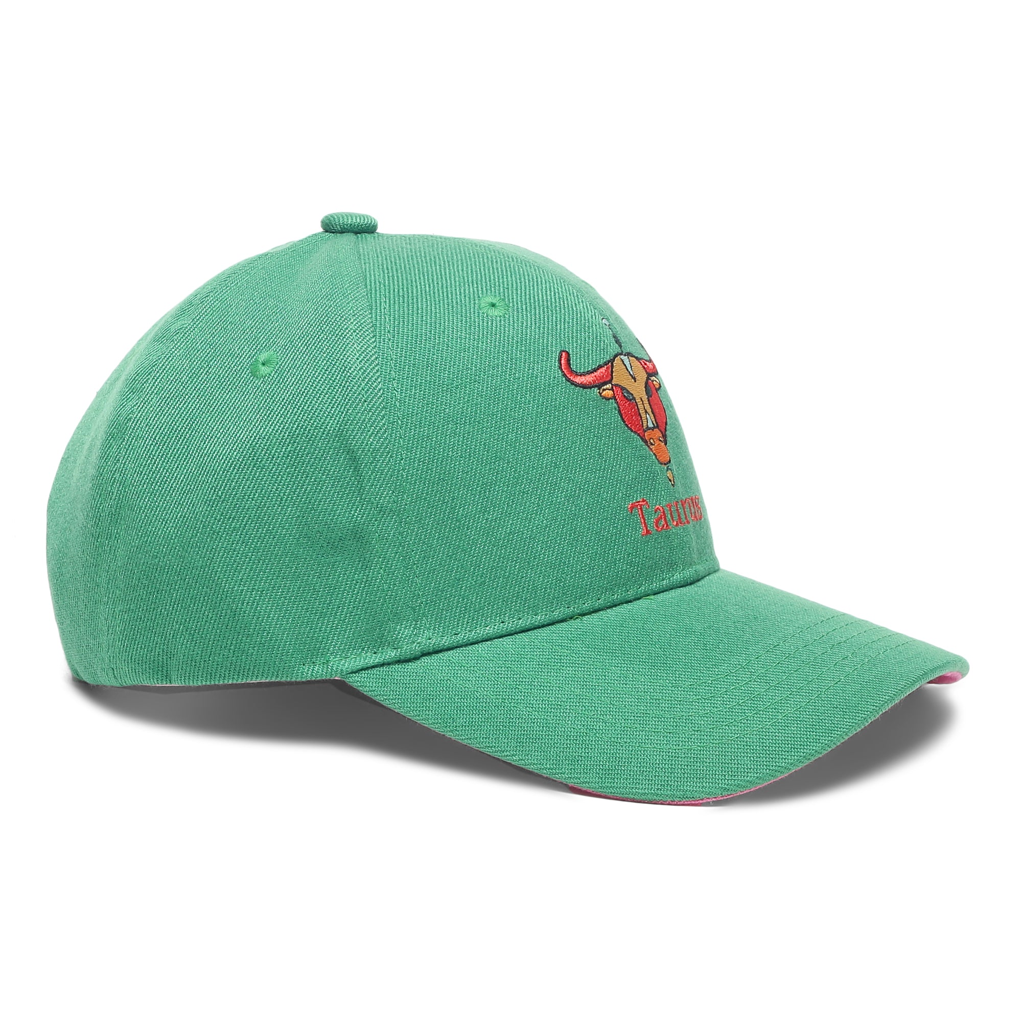 Taurus Zodiac Embroidered Green Cap