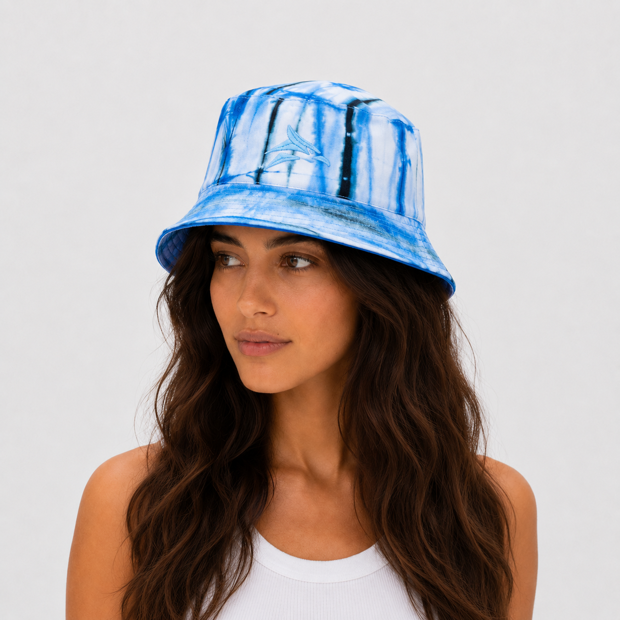 Blue Tie-Dye Bucket Hat