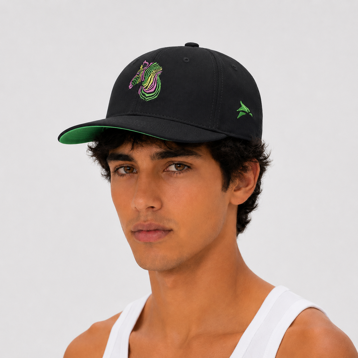 Zebra Embroidered Black Cap