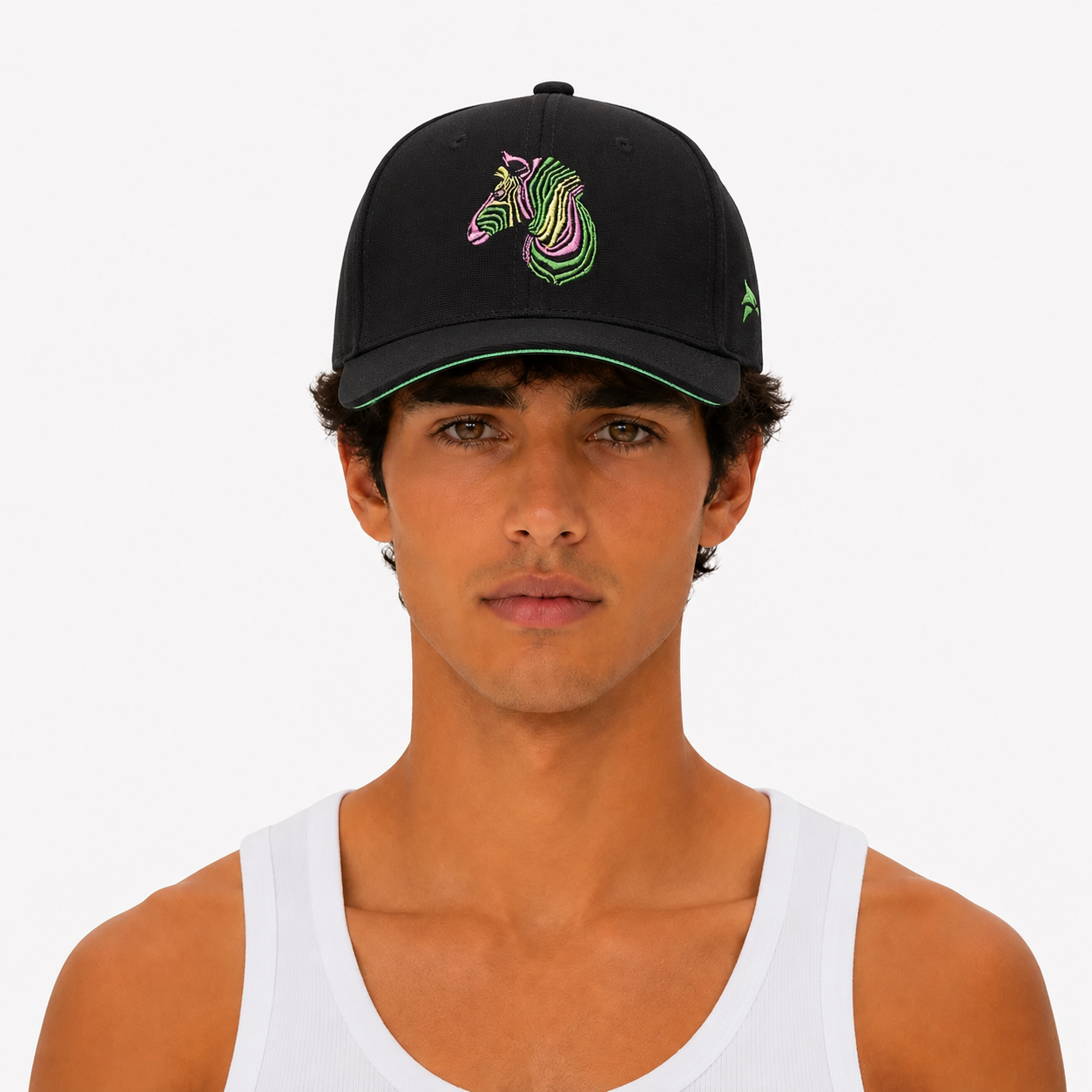 Zebra Embroidered Black Cap