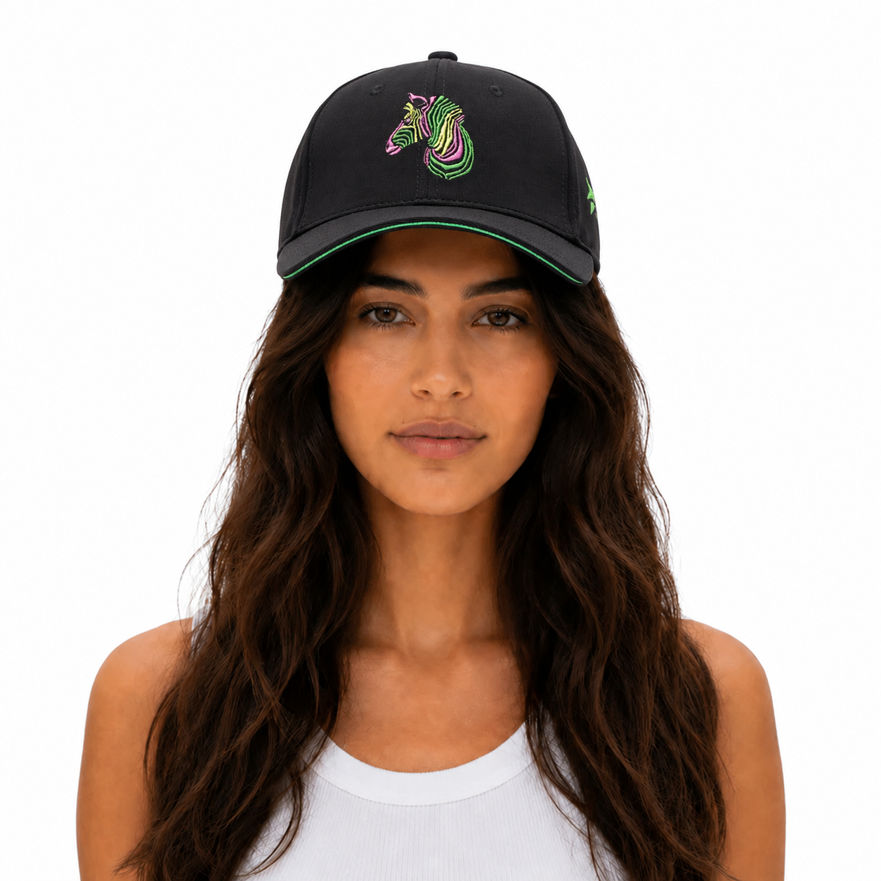 Zebra Embroidered Black Cap