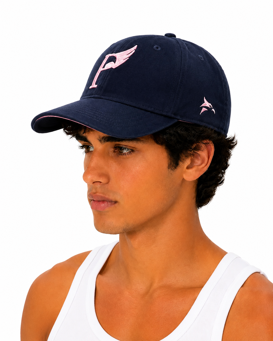 Velvet Baseball Cap with Pink Embroidery