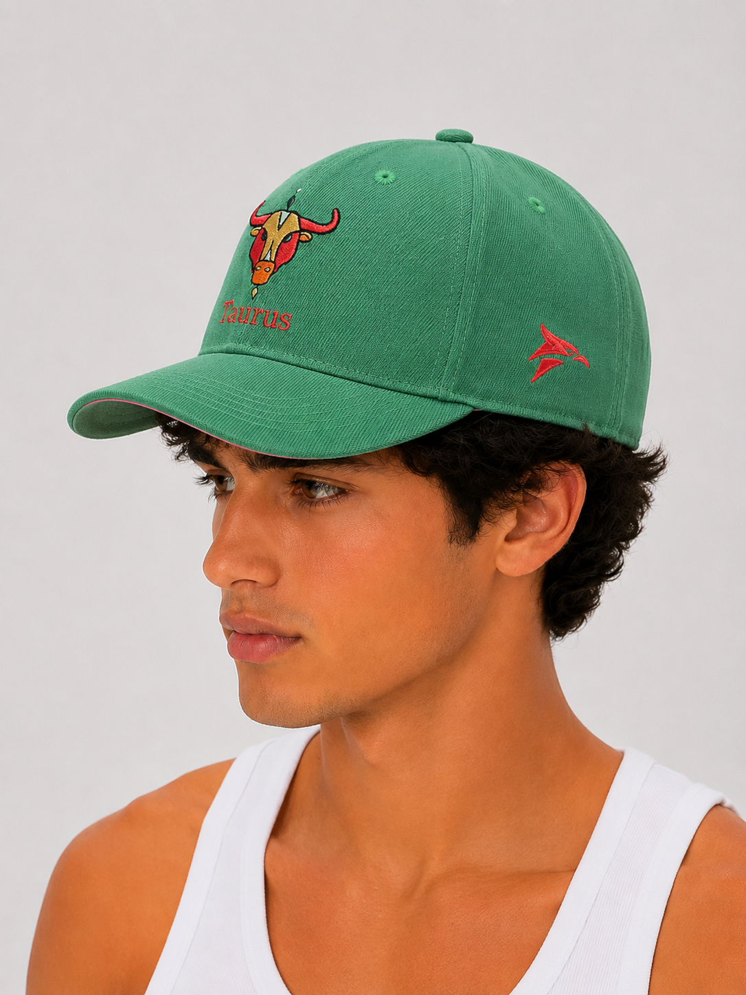 Taurus Zodiac Embroidered Green Cap